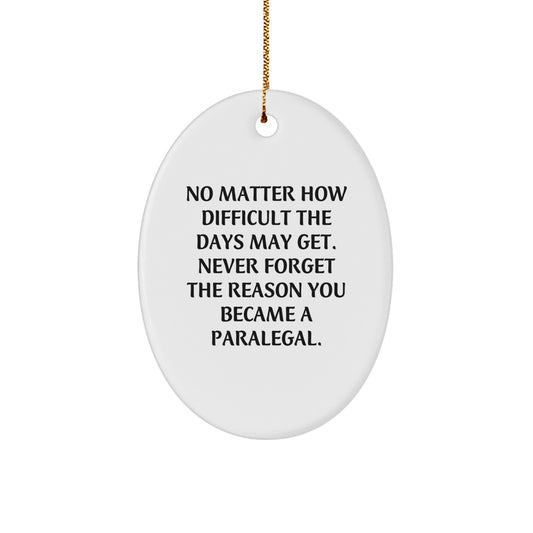 Paralegal Oval Ornament Gifts from Friends, Perfect for Christmas, Inspirational Quote - Image 1