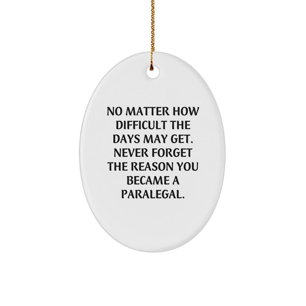 Paralegal Oval Ornament Gifts from Friends, Perfect for Christmas, Inspirational Quote - Image 1