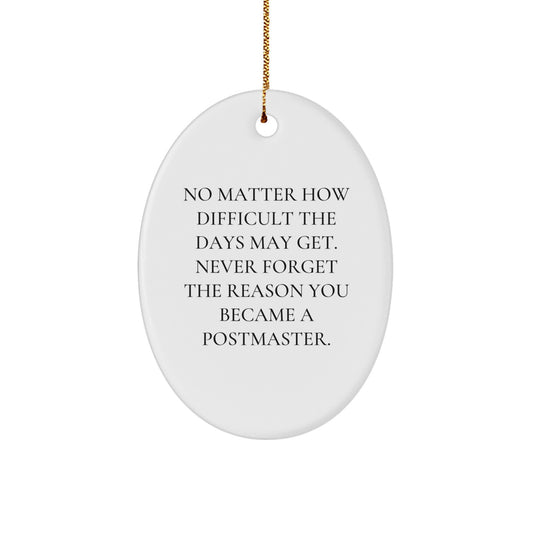 Funny Postmaster Christmas Oval Ornament Gifts for Men from Family, Oval Postmaster Decorations, Gifts for Postmaster Men from Friends - Image 1
