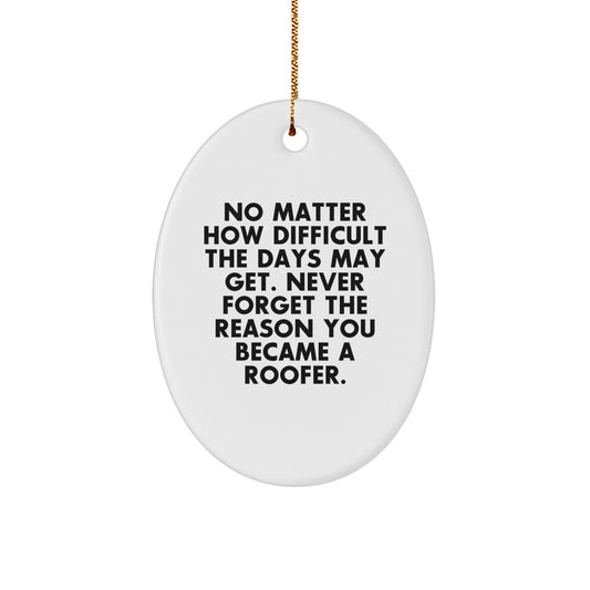 Inspirational Roofer Gifts from Friends to Family - Oval Ornament Decorations for Christmas Unique Presents - Image 1