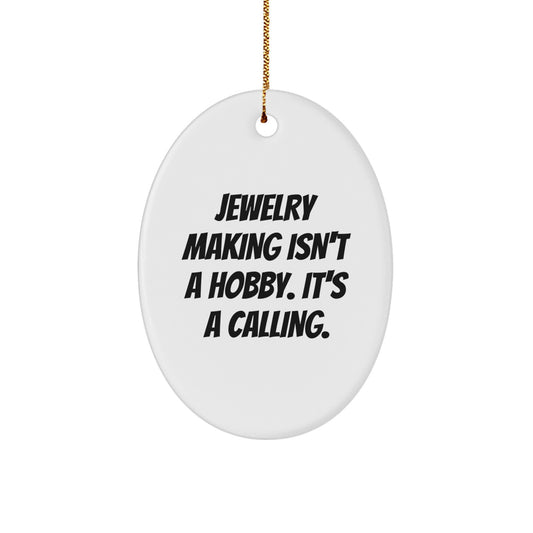 Jewelry Making Enthusiasts' Delight - Oval Ornament Gifts from Family for Christmas, Perfect for Hobbyists' Decor - Image 1