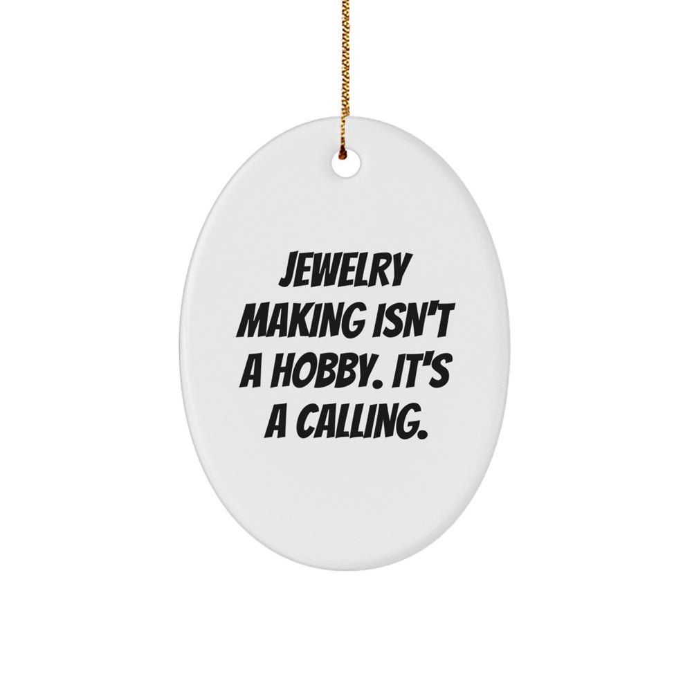 Jewelry Making Enthusiasts' Delight - Oval Ornament Gifts from Family for Christmas, Perfect for Hobbyists' Decor - Image 1