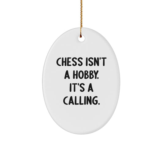 Funny Chess Gifts from Men to Friends, Oval Ornament Christmas Unique Presents for Chess Enthusiasts, Inspirational Quote Oval Decor - Image 1