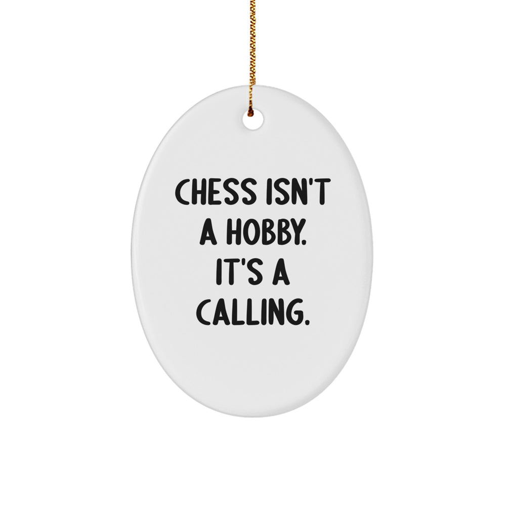 Funny Chess Gifts from Men to Friends, Oval Ornament Christmas Unique Presents for Chess Enthusiasts, Inspirational Quote Oval Decor - Image 1