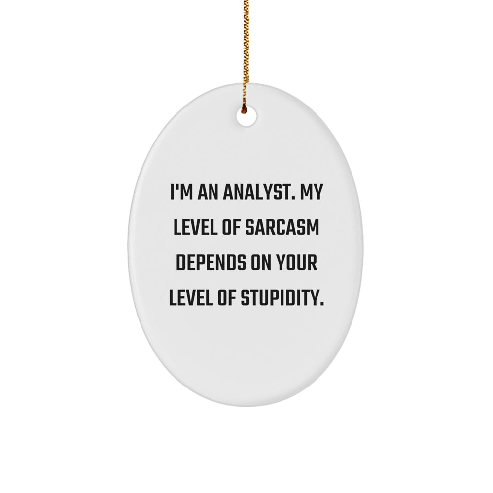 Funny Analyst Gift, Oval Ornament for Colleagues, Friends, Family Christmas Unique Presents from Men, Women, Coworkers - Image 1