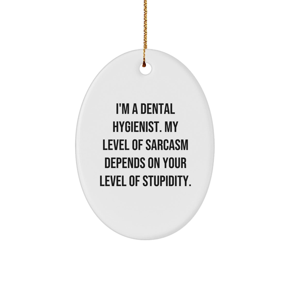 Dental Hygienist Oval Ornament, Funny Sarcasm Humor Quote Gifts for Dental Hygienist, Christmas Unique Gifts from Family Friends Coworkers - Image 1