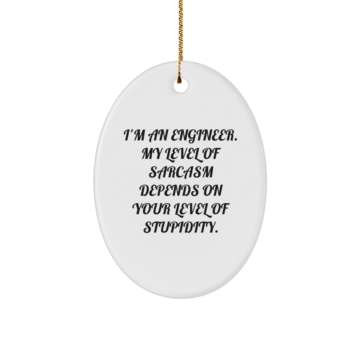 Funny Engineer Gifts from Men to Family, Oval Ornament with Sarcasm Quote, Christmas Unique Gifts for Engineers - Image 1
