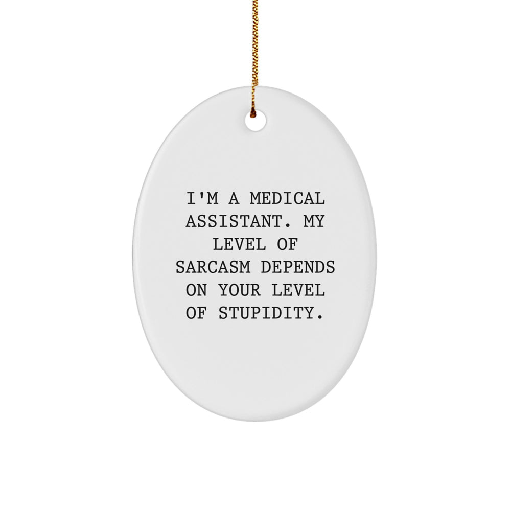 Funny Medical Assistant Gifts for Him - Sarcasm Holiday Ornament, Oval Decor from Gifts for Medical Assistant Friends, Medical Assistant Humor, Medical Assistant Christmas Unique Gifts - Image 1