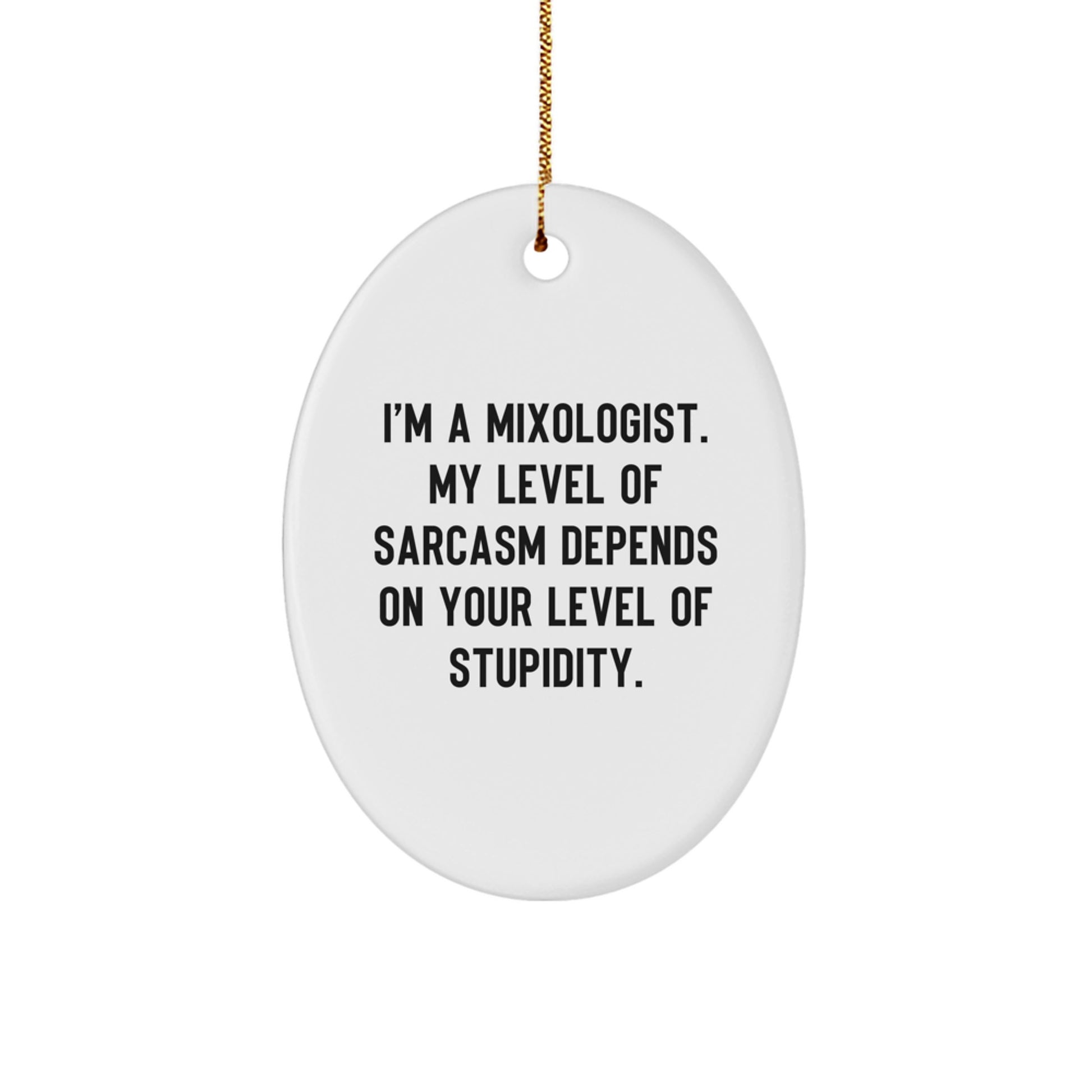 Funny Mixologist Oval Ornaments Gifts from Friends to Mixologists and Men on Christmas Unique - Image 1