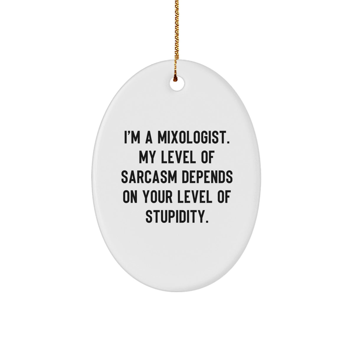 Funny Mixologist Oval Ornaments Gifts from Friends to Mixologists and Men on Christmas Unique - Image 1