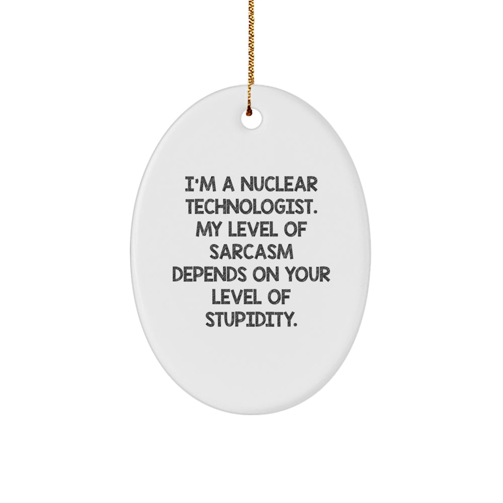 Nuclear Technologist Oval Ornament Funny Sarcasm Gifts from Friends to Nuclear Technologist Men - Image 1