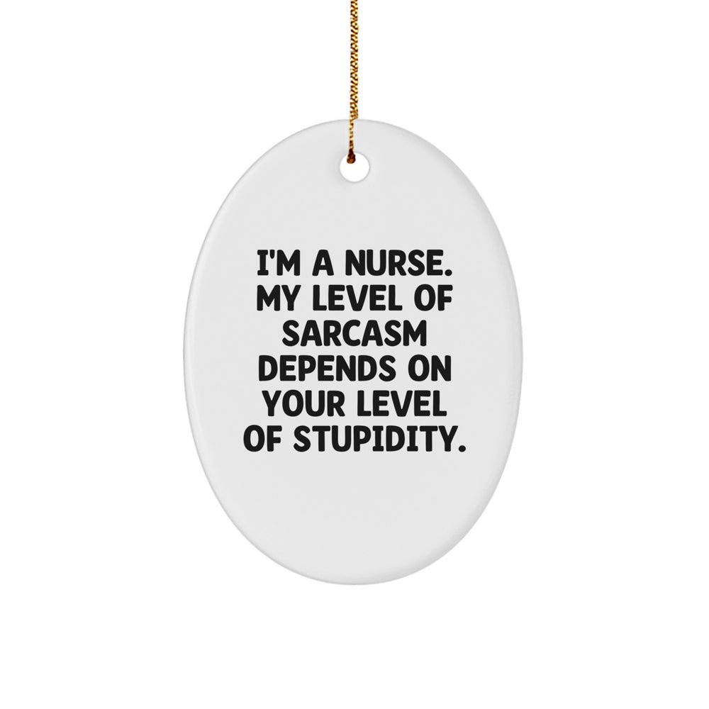 Funny Nurse Oval Ornament Gifts for Nurses from Friends Family Coworkers Christmas - Image 1