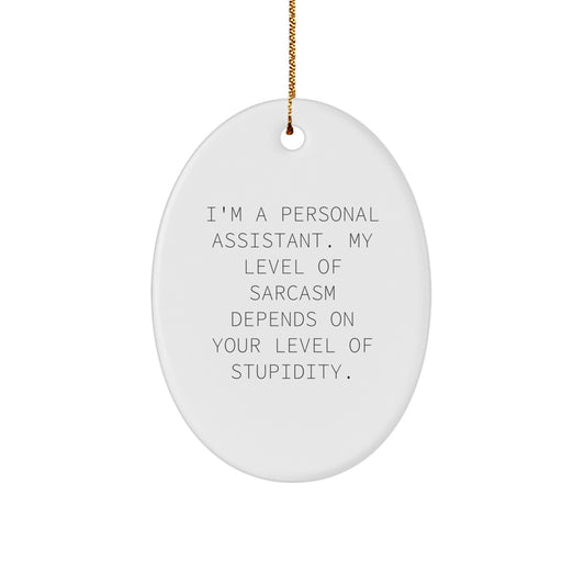 Funny Personal Assistant Oval Ornament Gifts from Friends for Personal Assistants, Oval Shaped Christmas Unique Gifts - Image 1