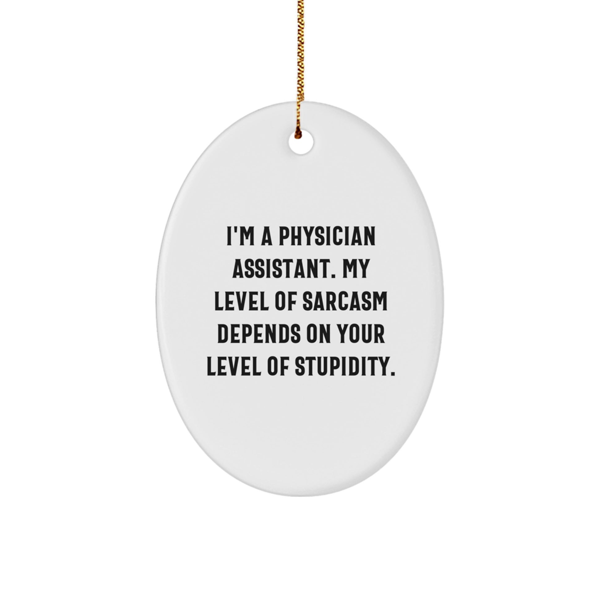 Funny Physician Assistant Gifts for Christmas - Physician Assistant Oval Ornament, Sarcasm Quote - Gifts from Friends, Family, Coworkers, Unique Christmas Unique Gifts, P.A. Decor - Image 1