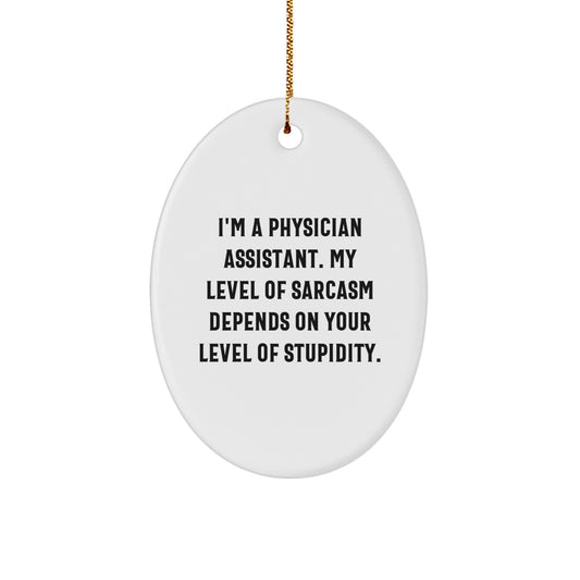Funny Physician Assistant Gifts for Christmas - Physician Assistant Oval Ornament, Sarcasm Quote - Gifts from Friends, Family, Coworkers, Unique Christmas Unique Gifts, P.A. Decor - Image 1