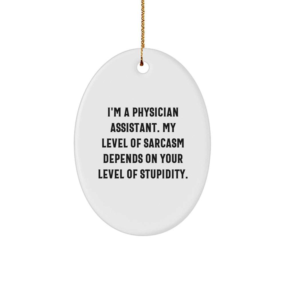 Funny Physician Assistant Gifts for Christmas - Physician Assistant Oval Ornament, Sarcasm Quote - Gifts from Friends, Family, Coworkers, Unique Christmas Unique Gifts, P.A. Decor - Image 1