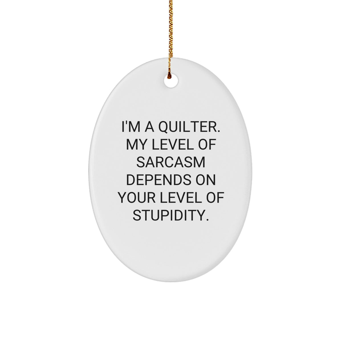 Funny Quilter Gifts from Friends, Women, and Family - Oval Ornament for Quilter Women - Merry Christmas Unique Gifts for Quilter Friends - Image 1