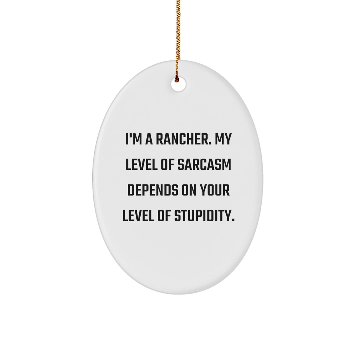 Funny Rancher Gifts for Men Oval Ornament Christmas Unique Presents from Friends - Image 1