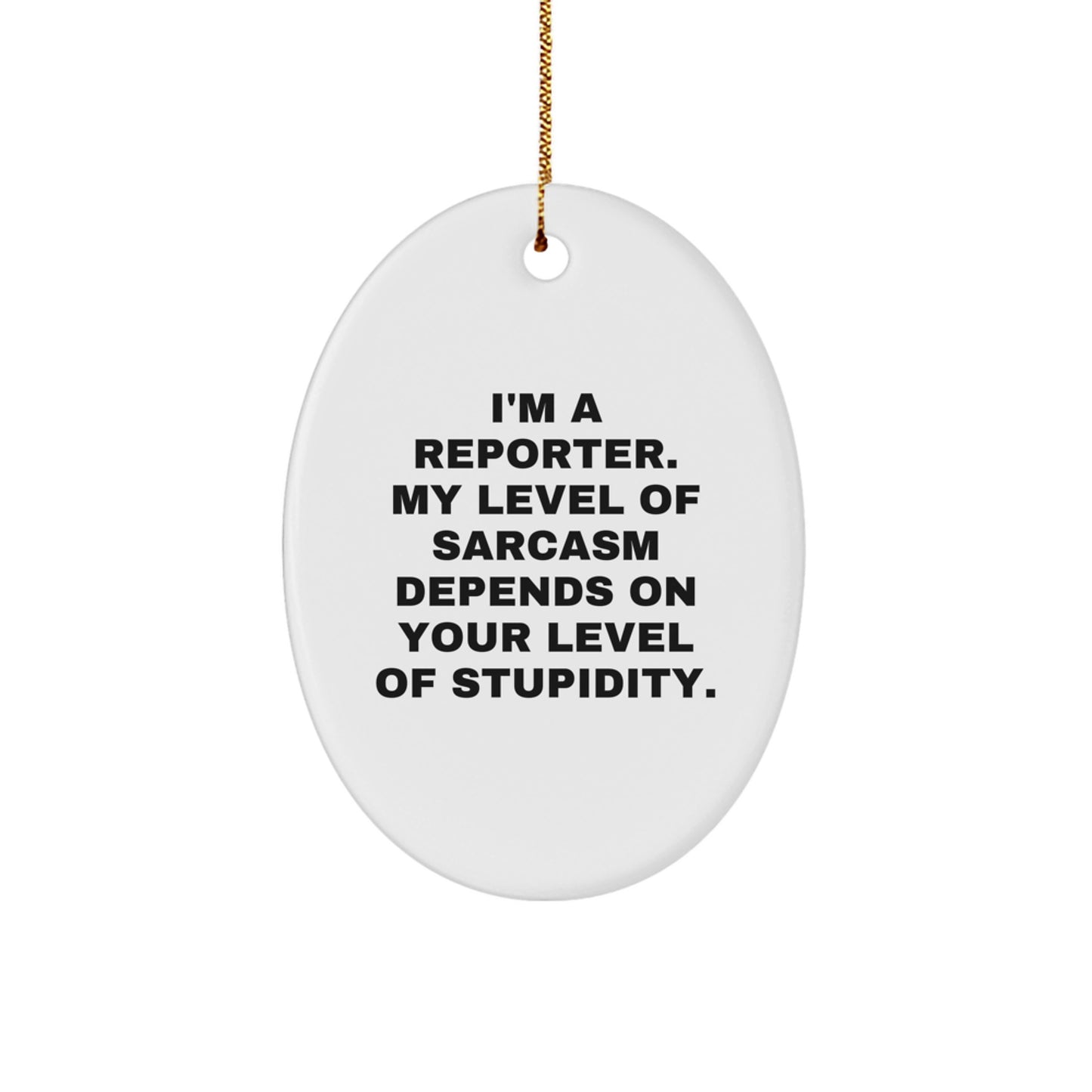 Funny Reporter Oval Ornament Gifts from Friends for Reporter Men at Christmas Unique Gifts - Image 1