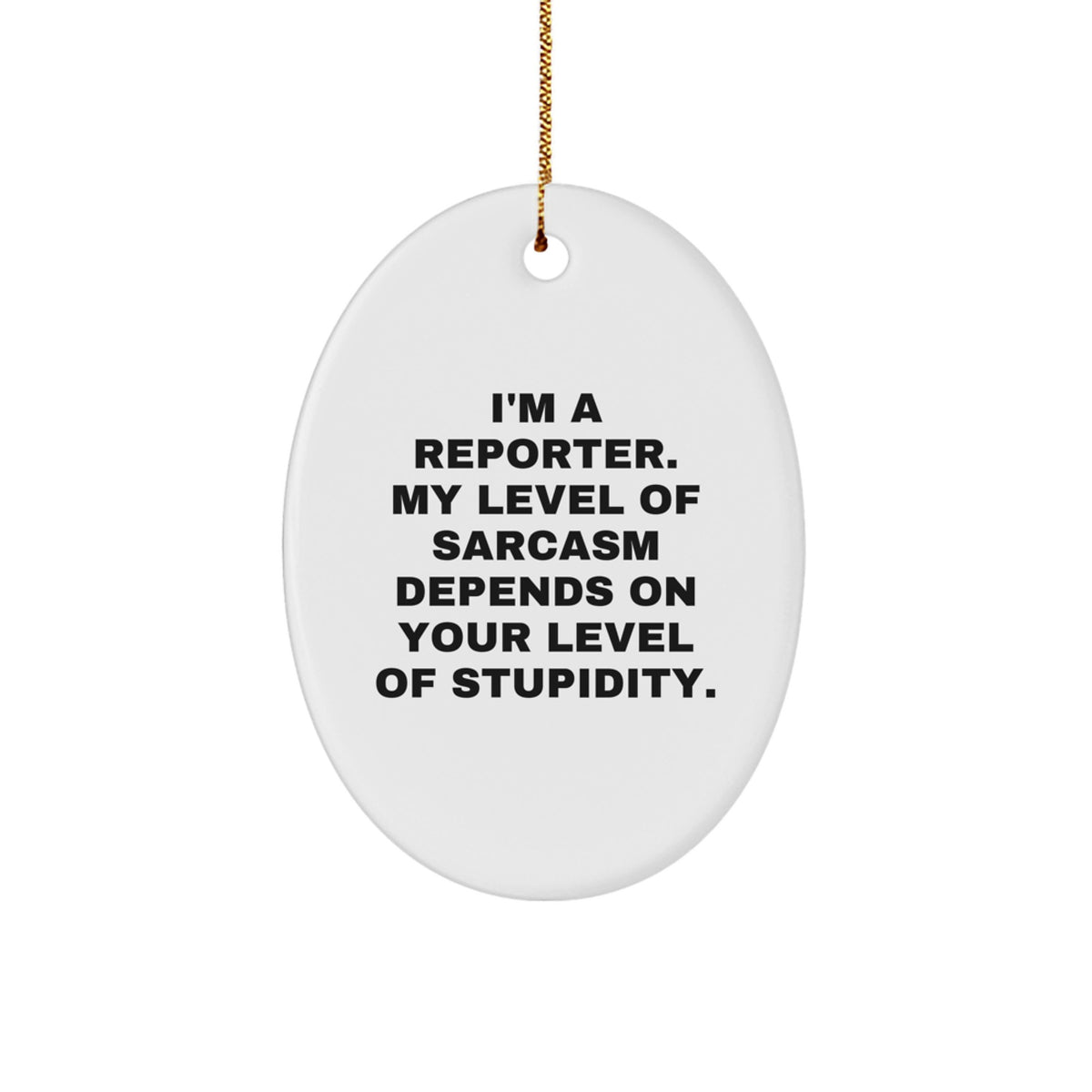 Funny Reporter Oval Ornament Gifts from Friends for Reporter Men at Christmas Unique Gifts - Image 1