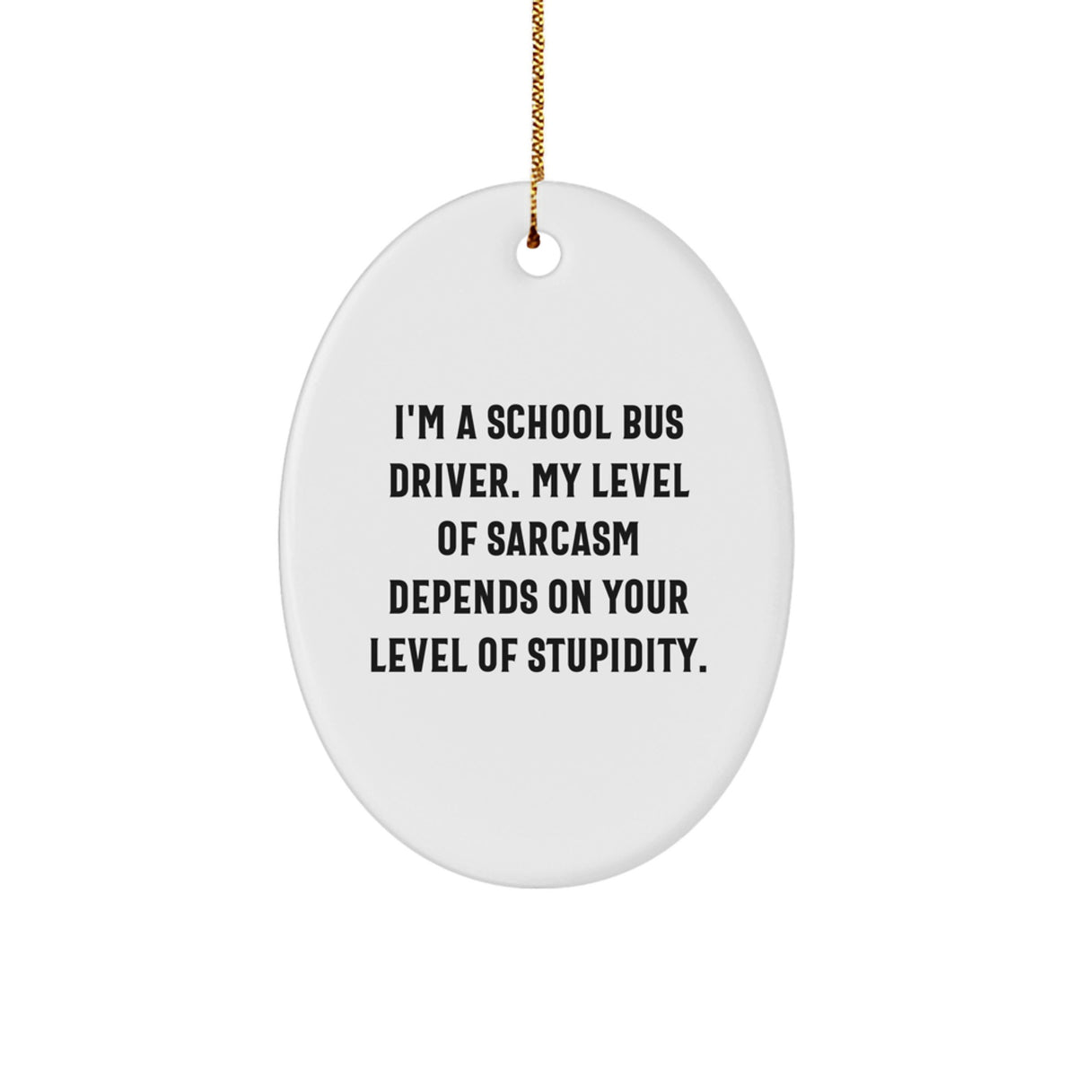 Funny School Bus Driver Gifts for Christmas - School Bus Driver Oval Ornament, 'I'm A School Bus Driver...' - Image 1