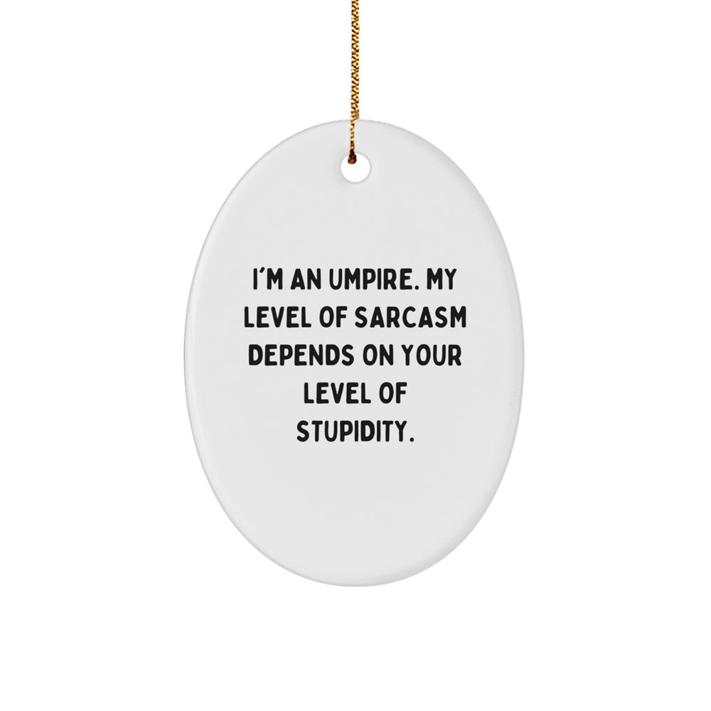 Funny Umpire Gifts from Men, Umpire Oval Ornament for Christmas Unique Gifts, Inspirational Sarcasm Quote - Image 1