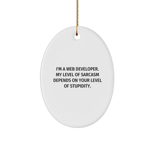 Funny Web Developer Gifts for Friends from Friends with Oval Ornament Quote - Christmas Unique Gifts for Office Decor - Image 1