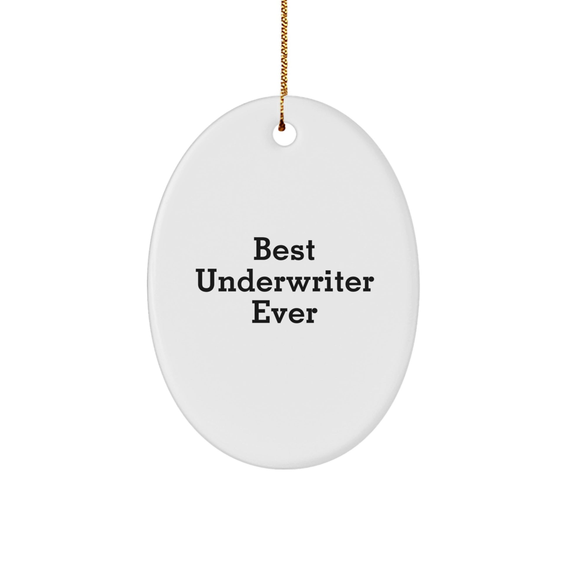 Funny Underwriter Oval Ornament Gifts from Friends, Best Underwriter Ever Oval Ornament Christmas Unique Gifts for Underwriter - Image 1
