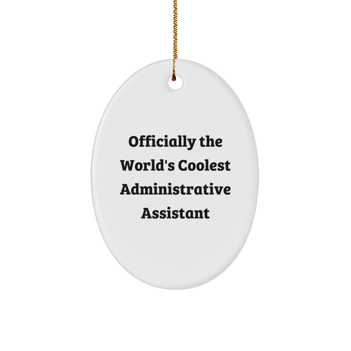 Funny Administrative Assistant Christmas Unique Gifts from Coworkers - Oval Ornament Officially The World's Coolest - Image 1