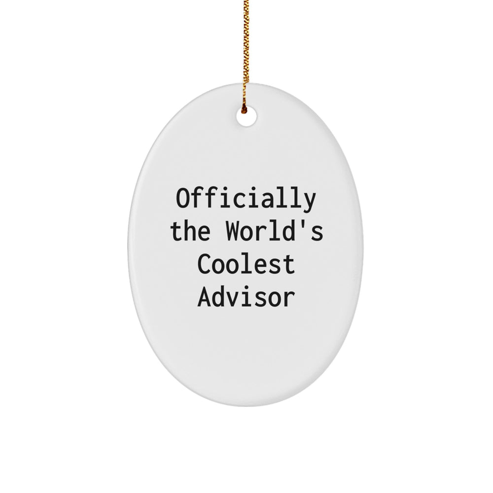 Funny Advisor Gifts Officially The World's Coolest Oval Ornament for Christmas - Image 1