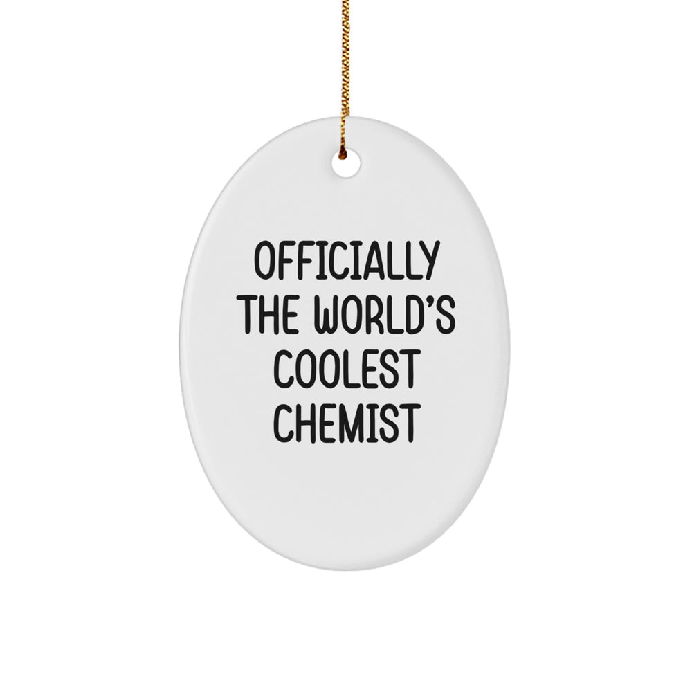 Funny Chemist Oval Ornament Gifts from Friends - Officially The World's Coolest Chemist - Christmas Unique Gifts for Men - Image 1