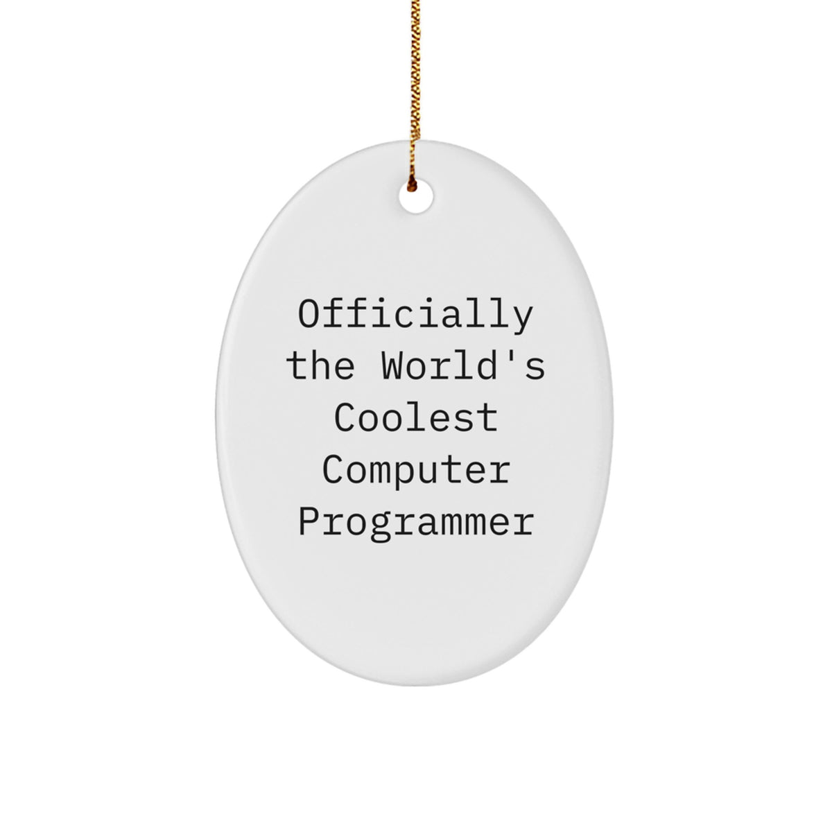 Funny Computer Programmer Gifts from Friends - Officially The World's Coolest Oval Ornament for Christmas Unique Gifts for Men, Women, Family, Coworkers - Image 1