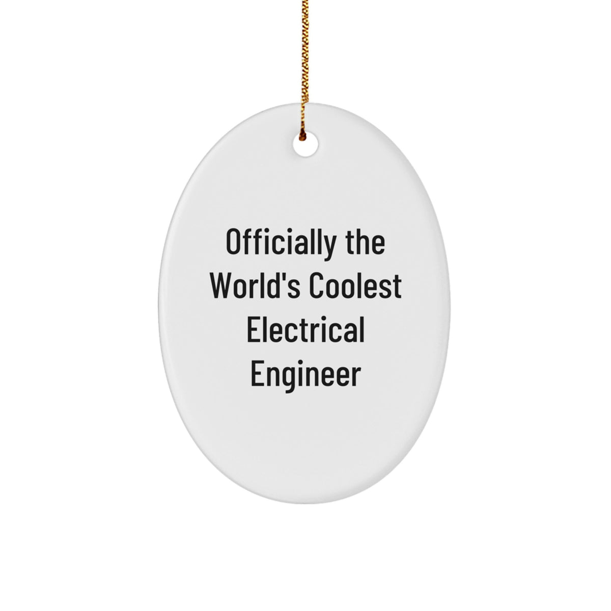 Funny Electrical Engineer Oval Ornament Gifts for Men Friends Family with Inspirational Quote 'Officially The World's Coolest Electrical Engineer' - Image 1