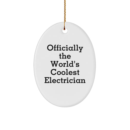 Unique Funny Electrician Gifts for Electrician Men - Christmas Oval Ornament from Friends - Image 1