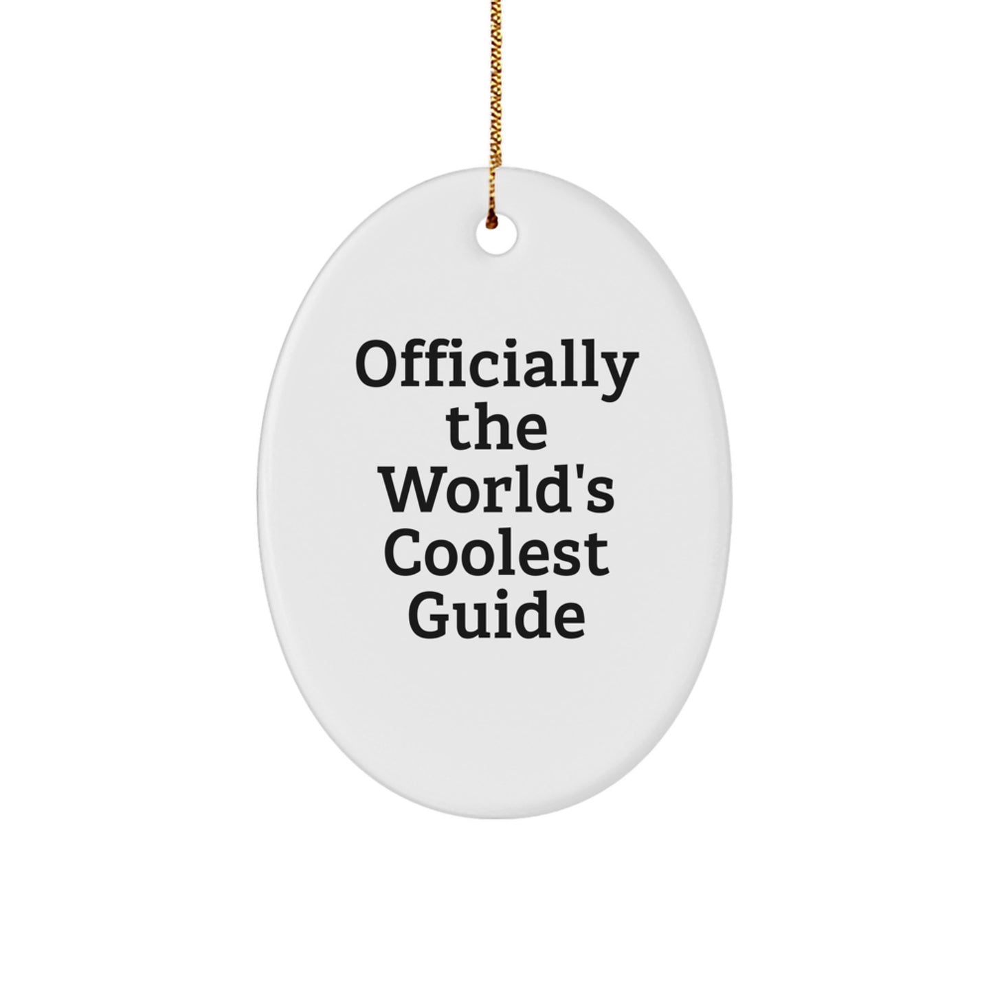 Funny Guide Gifts from Men, World's Coolest Oval Ornament for Guide Lovers at Christmas - Image 1