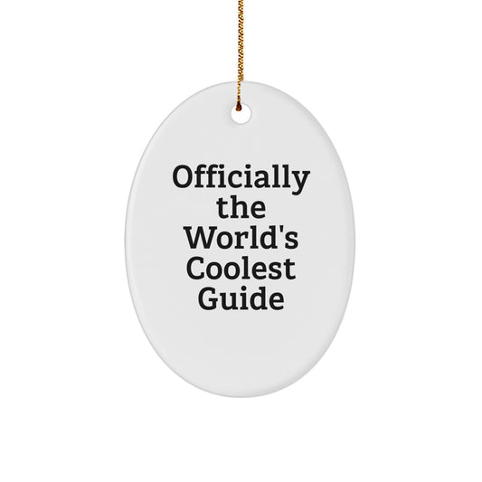 Funny Guide Gifts from Men, World's Coolest Oval Ornament for Guide Lovers at Christmas - Image 1