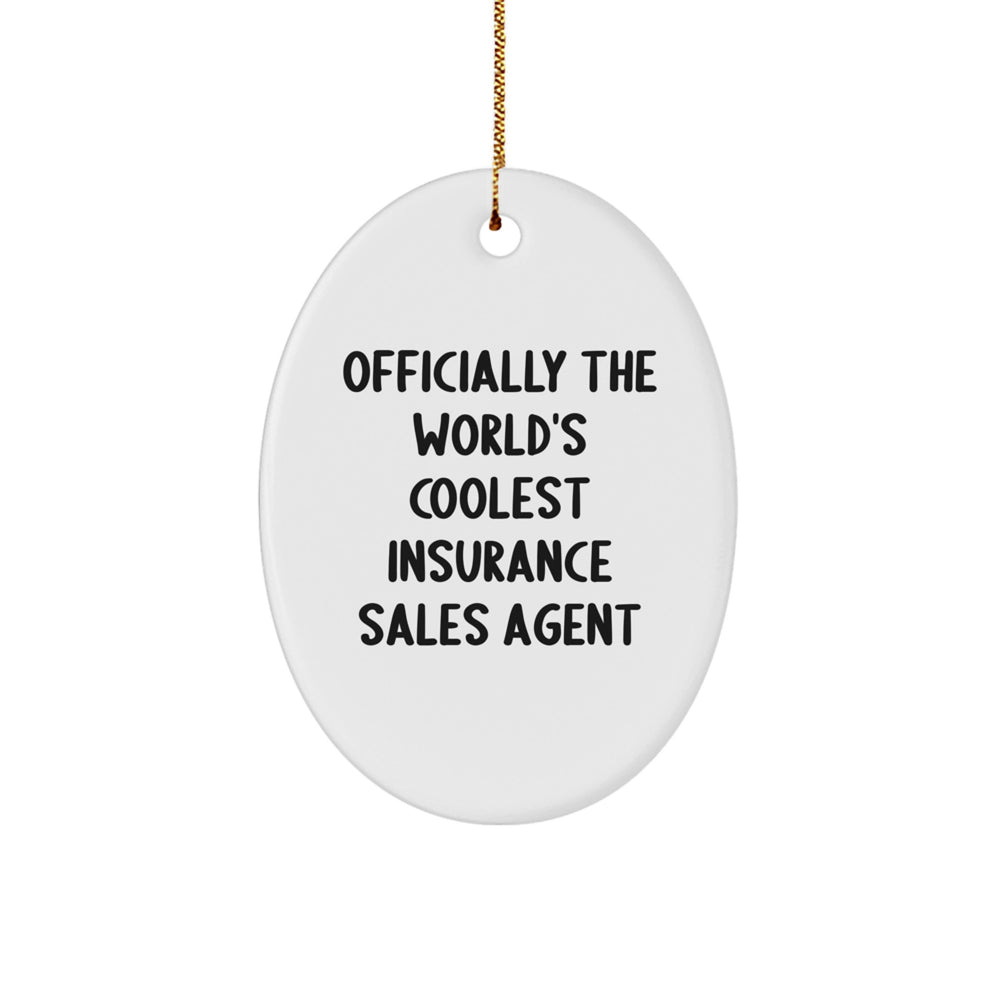 Funny Insurance Sales Agent Oval Ornament Gifts for Insurance Sales Agent Friends, Unique Christmas Unique Gifts from Men to Women Coworkers - Image 1