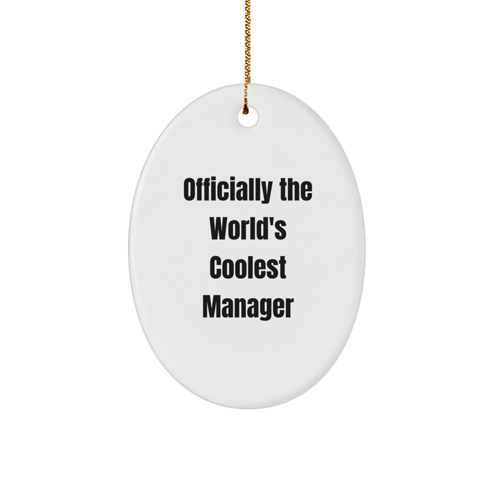 Funny Manager Oval Ornament Gifts from Friends, Coworkers, or Family for Christmas Unique Presents - Image 1