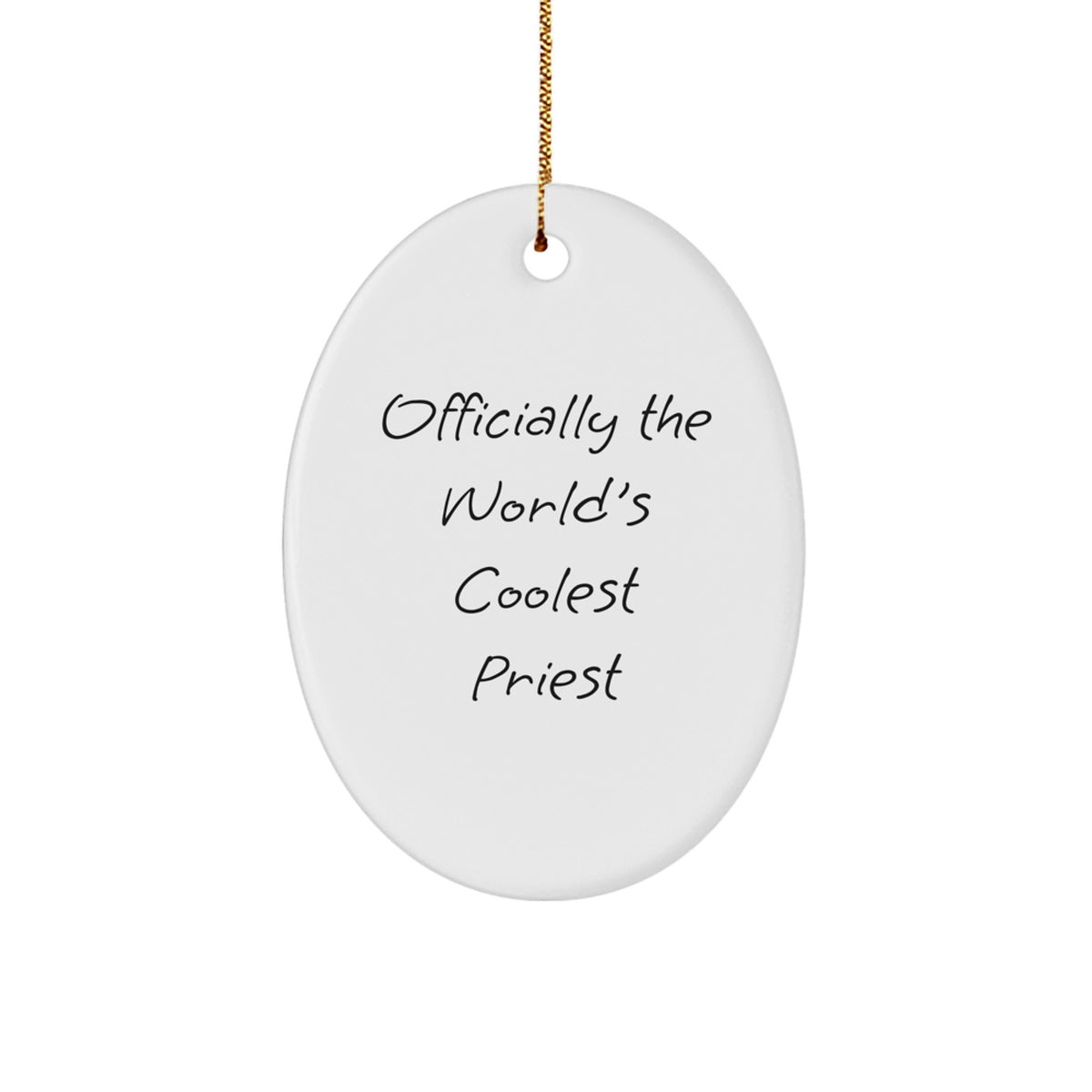 Christmas Unique Priest Gifts from Friends - Officially The World's Coolest Priest Oval Ornament - Image 1