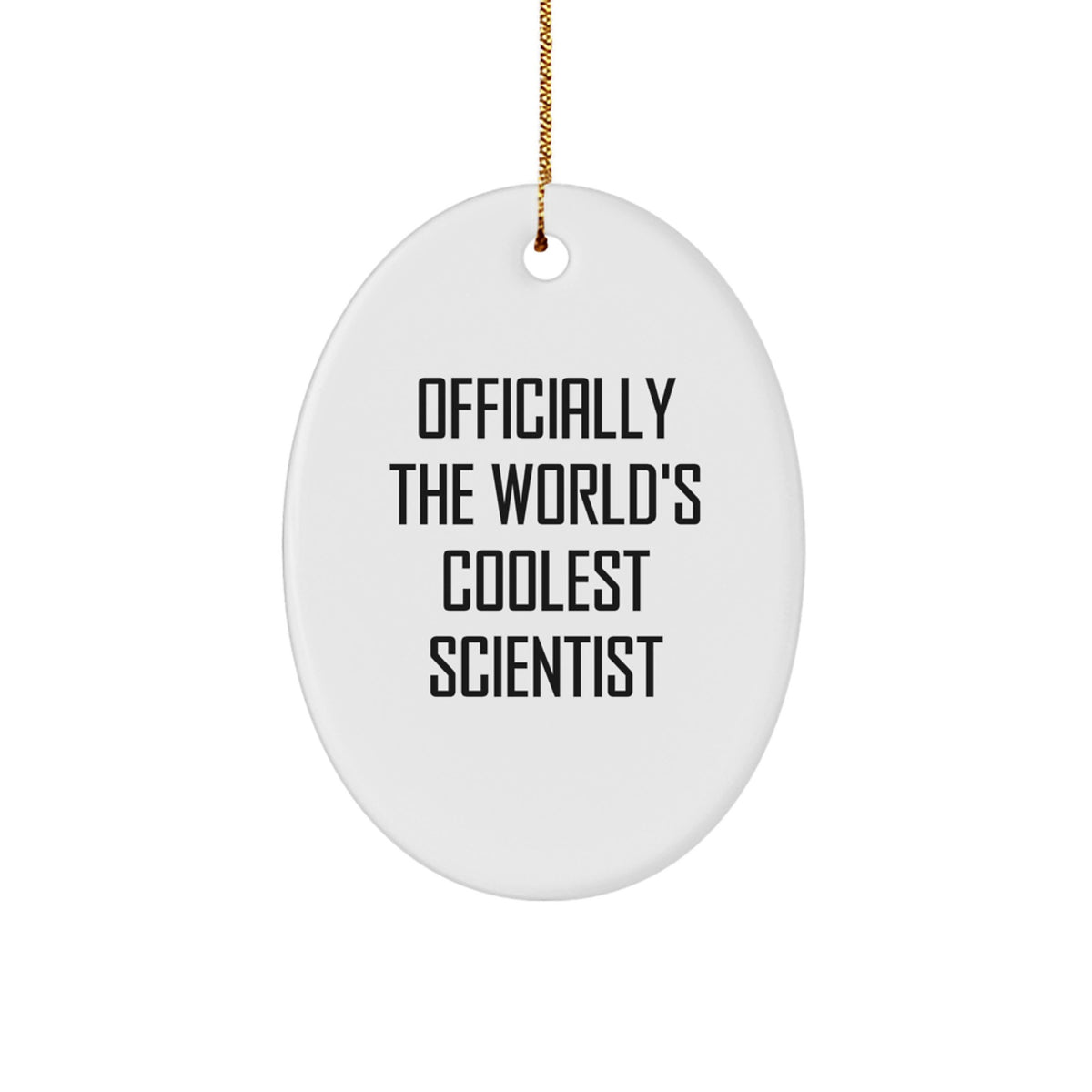 Funny Scientist Gifts for Men, Christmas Unique Gifts from Friends to Scientist, Officially The World's Coolest Scientist Oval Ornament - Image 1