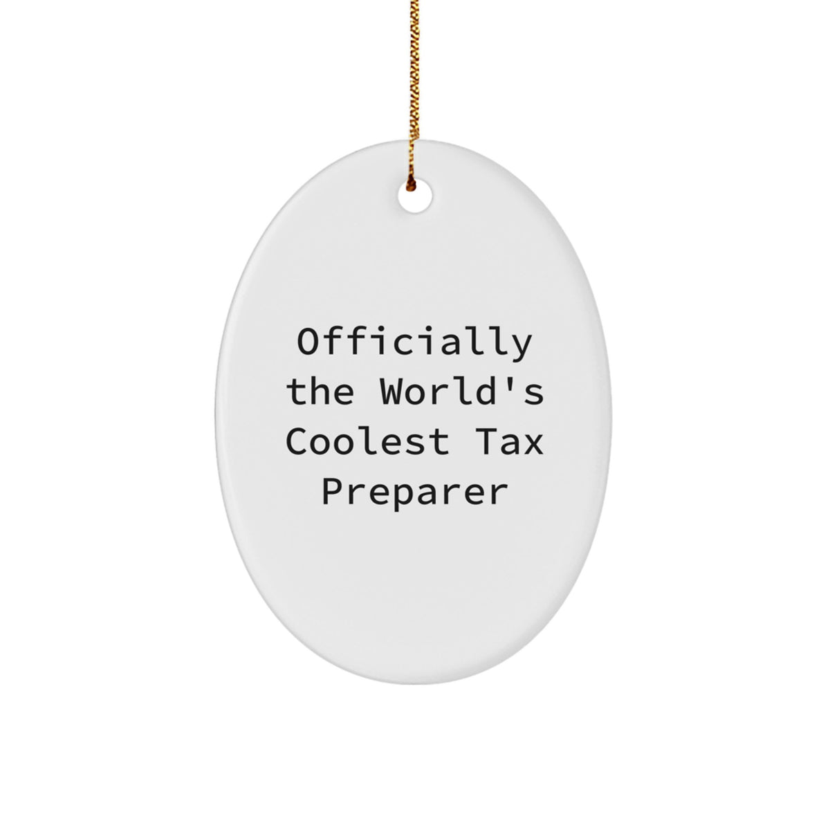 Funny Tax Preparer Gifts for Friends from World's Coolest Tax Preparer Christmas Unique Oval Decorations - Image 1