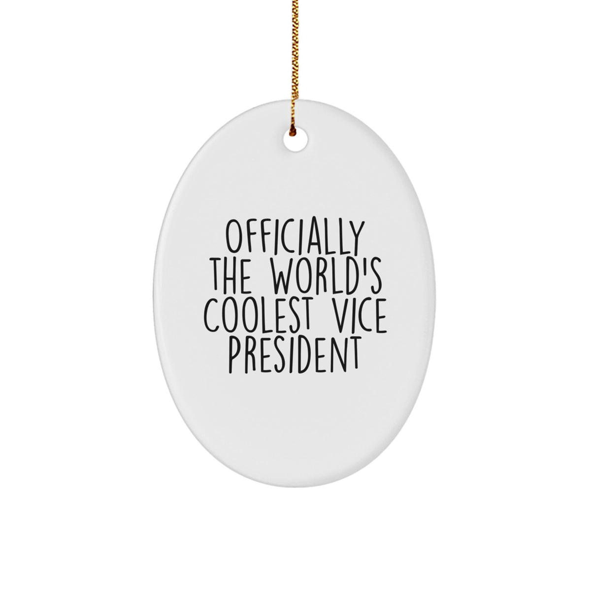 Funny Vice President Gifts for Men, Oval Ornament 'Officially The World's Coolest Vice President' Christmas Unique Gifts from Friends - Image 1