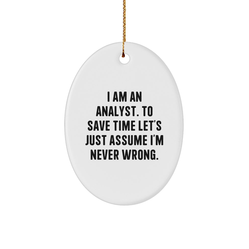 Funny Analyst Oval Ornament Gifts from Friends for Men - I Am An Analyst Quote Christmas Unique Gifts - Image 1