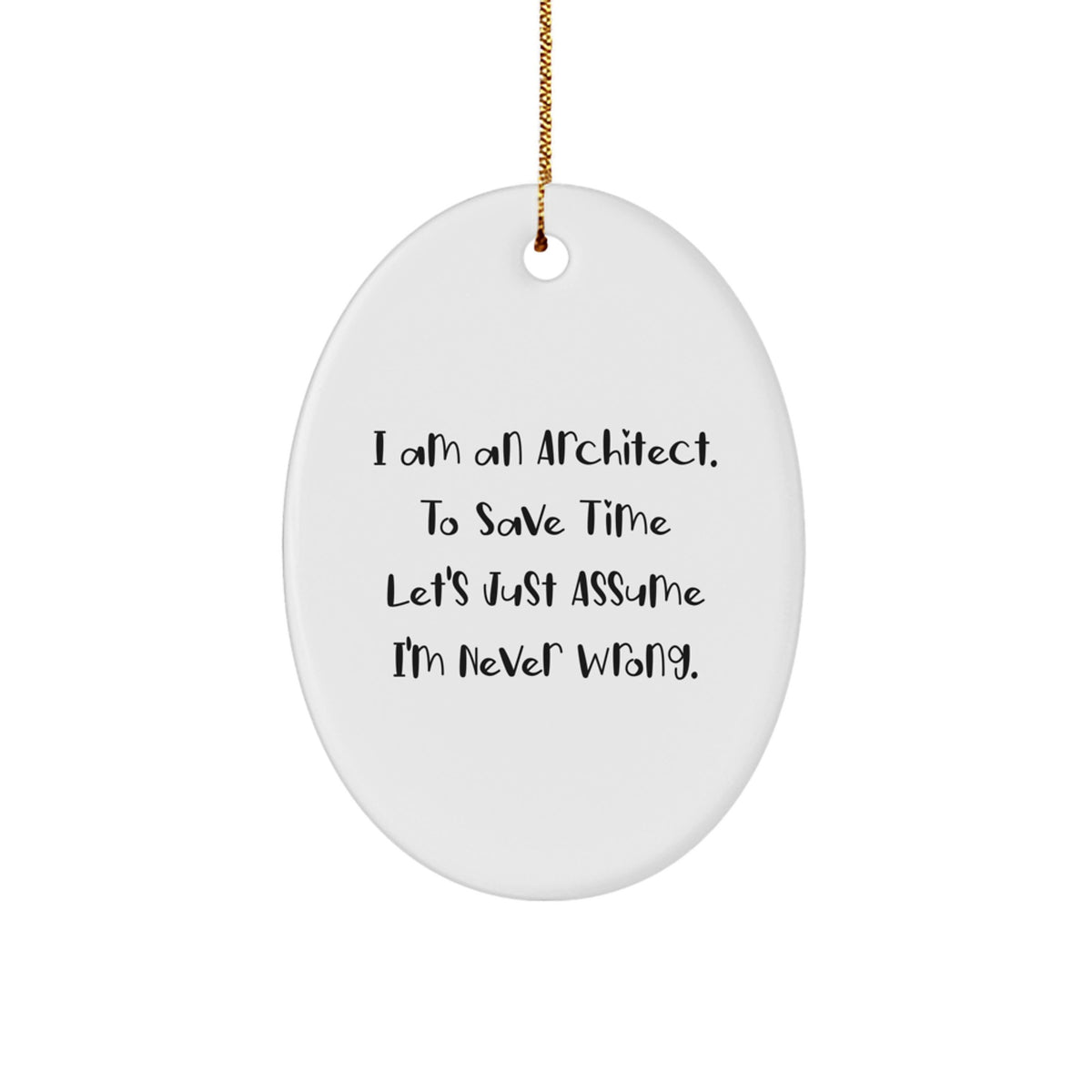 Funny Architect Gifts for Men from Friends - Oval Ornament Christmas Unique Presents for Architects - Image 1