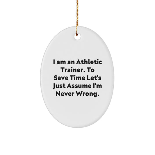 Funny Athletic Trainer Oval Ornament Gifts from Friends for Men Christmas Unique - Image 1