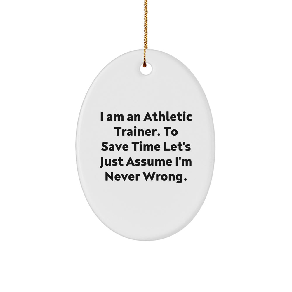 Funny Athletic Trainer Oval Ornament Gifts from Friends for Men Christmas Unique - Image 1