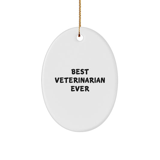 Funny Veterinarian Oval Ornament Gifts from Friends and Family for Christmas Unique Decorations Best Veterinarian Ever - Image 1