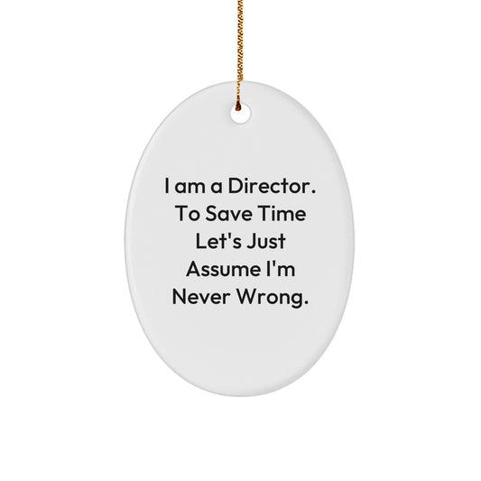 Funny Director Oval Ornament Gifts from Friends for Men Christmas Unique Decoration - Image 1
