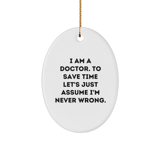 Funny Doctor Oval Ornament Gifts from Men to Women for Christmas Unique - Image 1