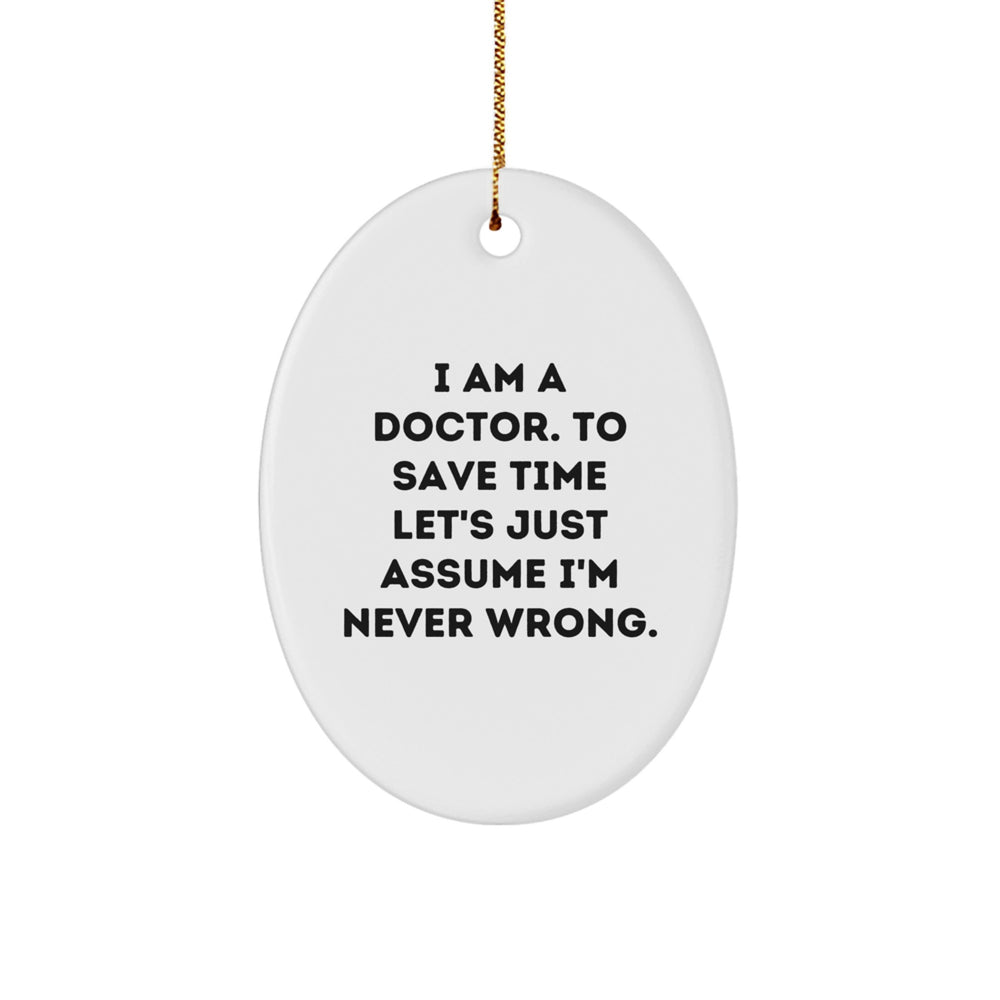 Funny Doctor Oval Ornament Gifts from Men to Women for Christmas Unique - Image 1